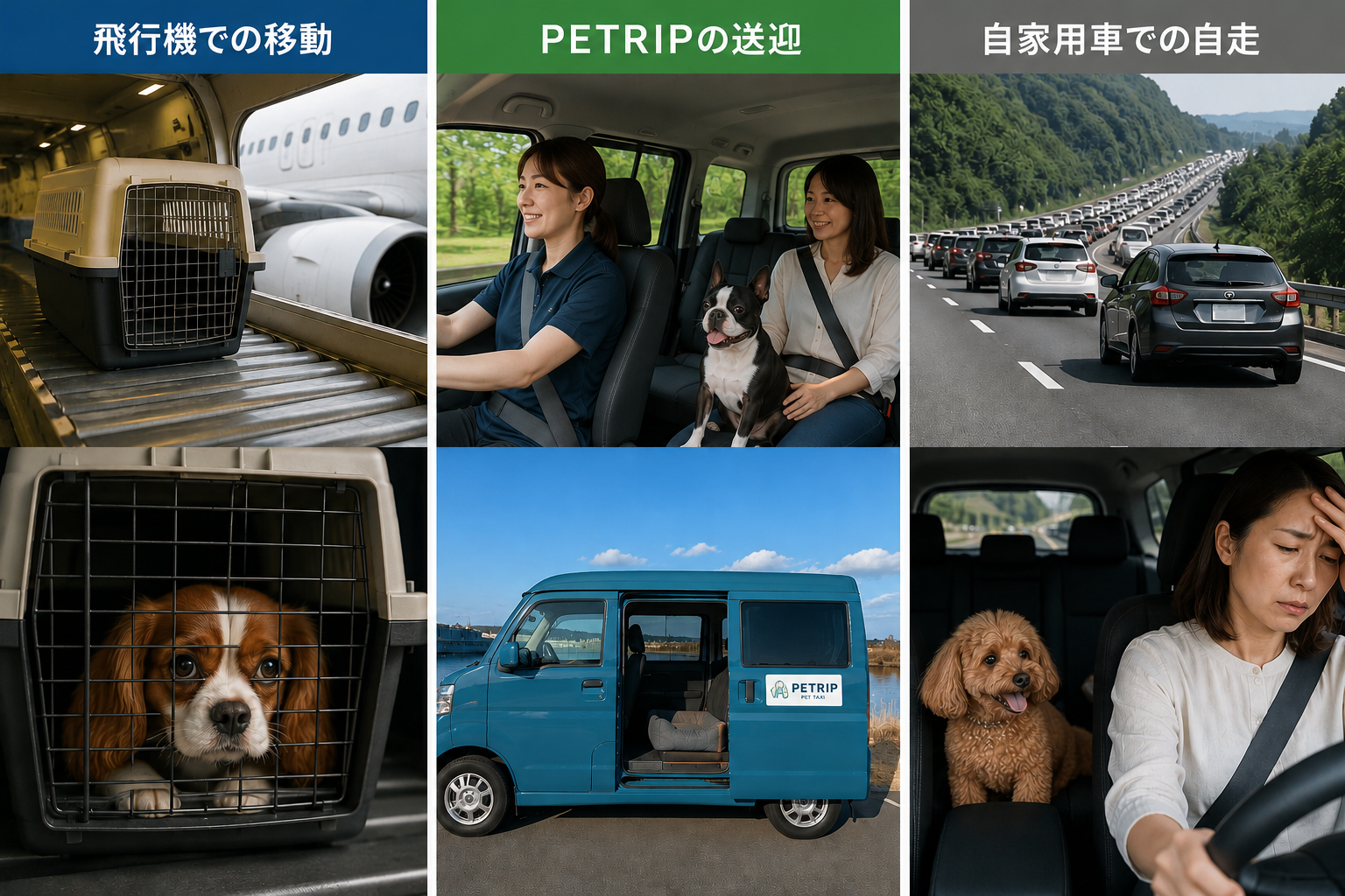 車内で安心して過ごす犬